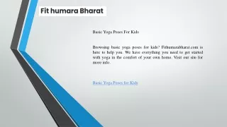 Basic Yoga Poses For Kids   Fithumarabharat.com