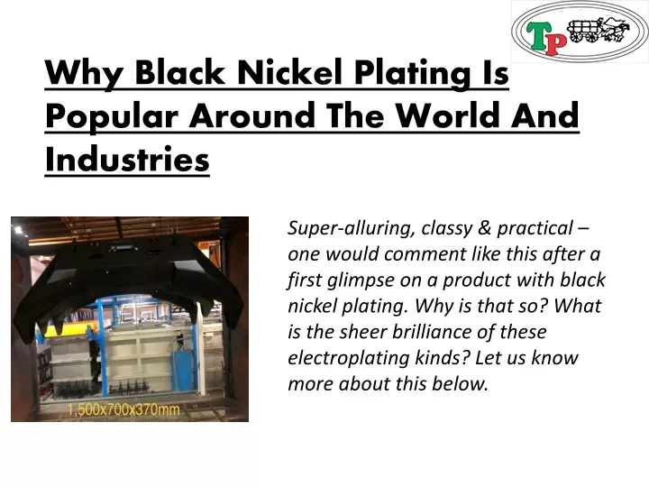 why black nickel plating is popular around