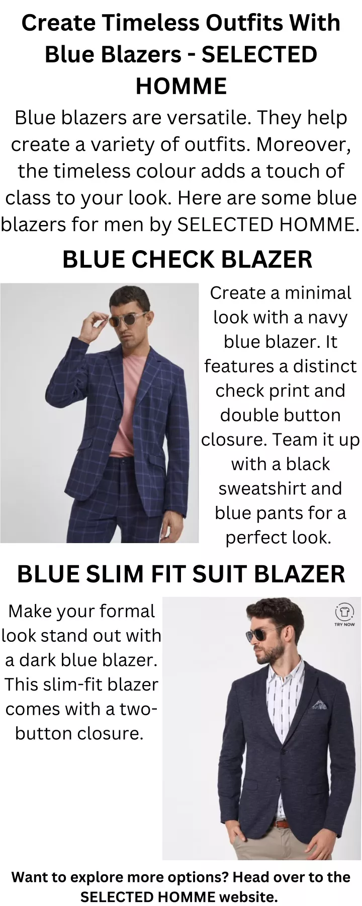 create timeless outfits with blue blazers