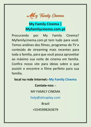 My Family Cinema | Myfamilycinema.com.pt