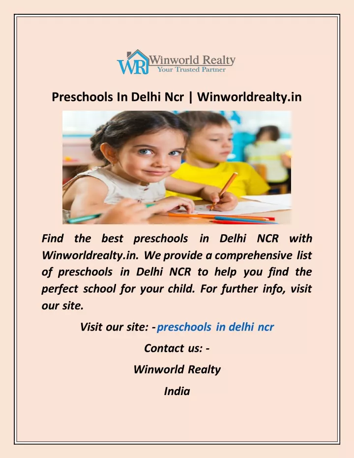 preschools in delhi ncr winworldrealty in