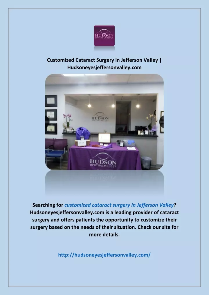 customized cataract surgery in jefferson valley