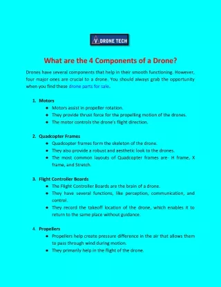 what are the 4 components of a drone