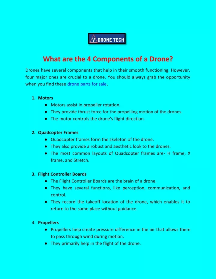 what are the 4 components of a drone