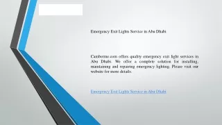 emergency exit lights service in abu dhabi