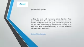Spotless Water Systems   Spotfreefinish.com