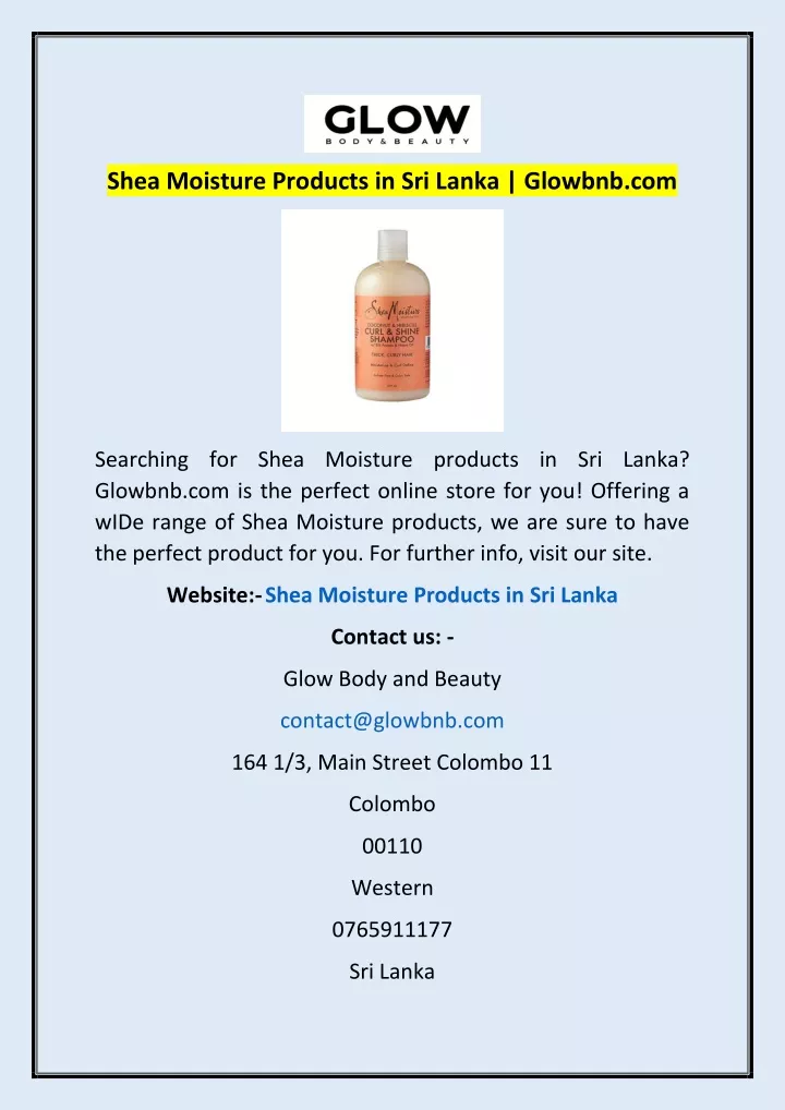 shea moisture products in sri lanka glowbnb com