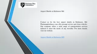Airport Shuttle in Baltimore Md   Platinumpluslimos.com