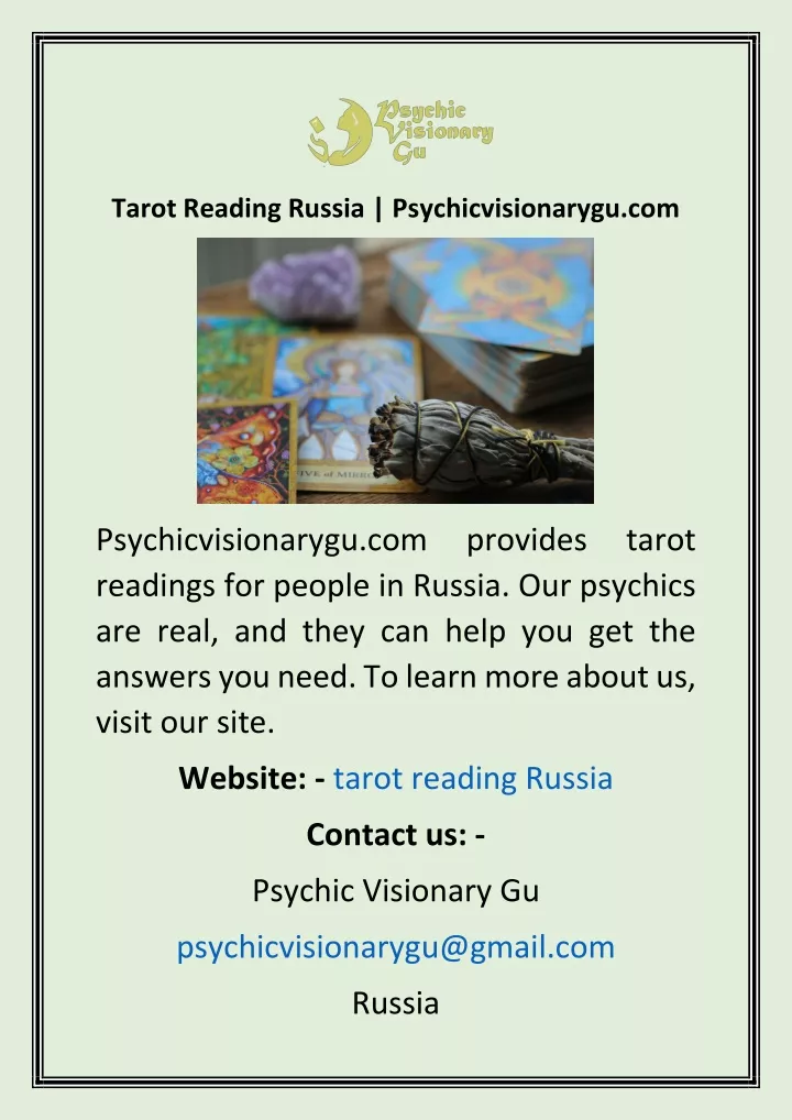tarot reading russia psychicvisionarygu com
