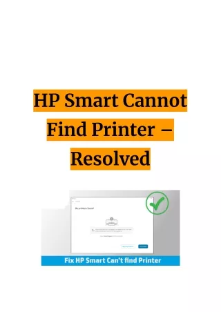 HP Smart Cannot Find Printer – Resolved