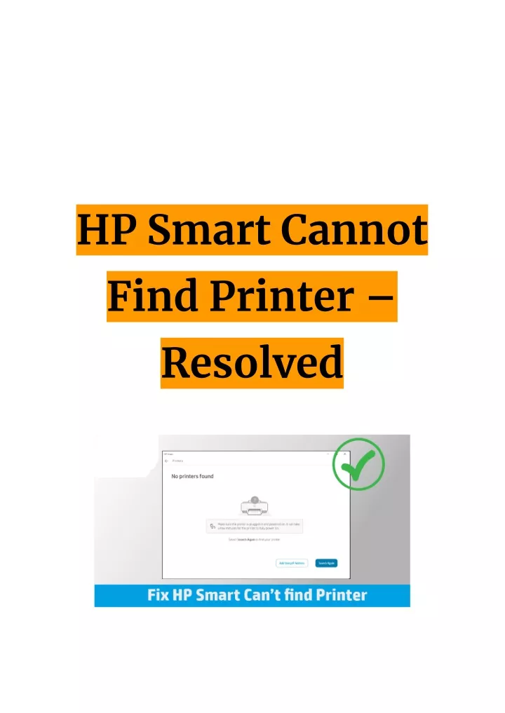 hp smart cannot find printer resolved
