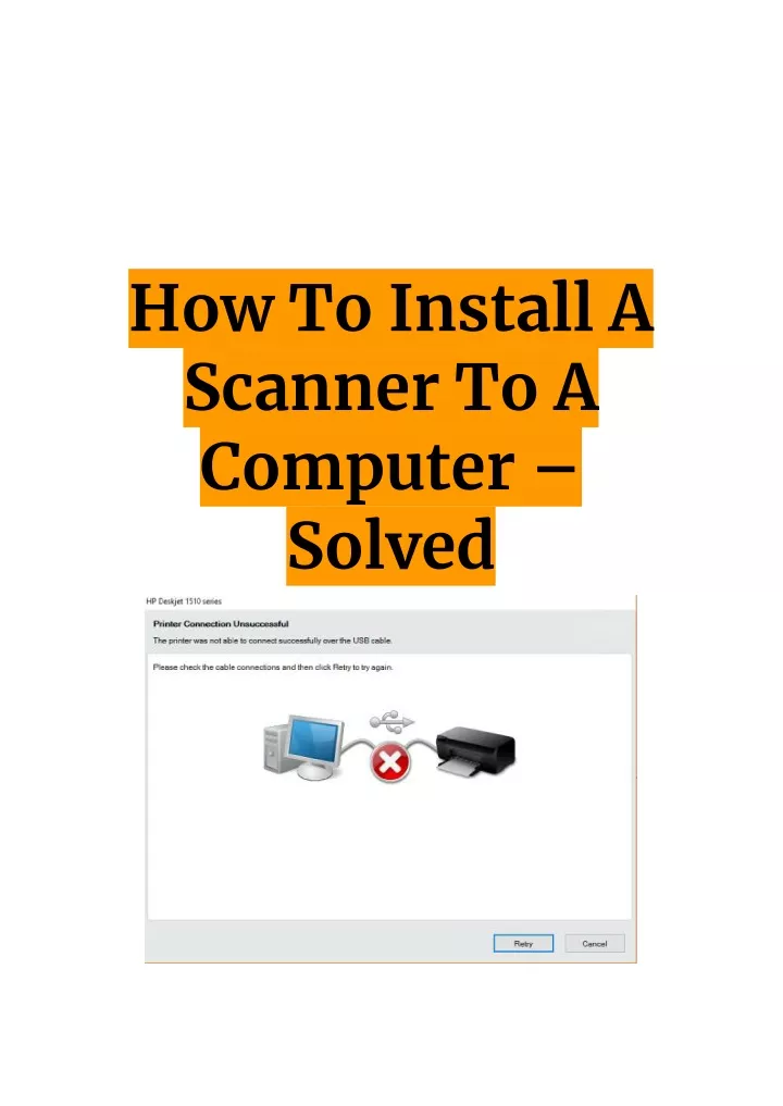 how to install a scanner to a computer solved