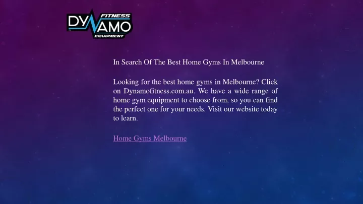 in search of the best home gyms in melbourne