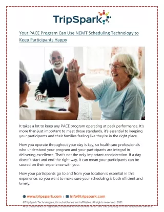 Your PACE Program Can Use NEMT Scheduling Technology to Keep Participants Happy
