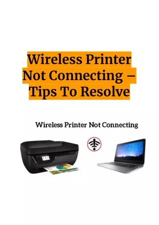 Wireless Printer Not Connecting – Tips To Resolve