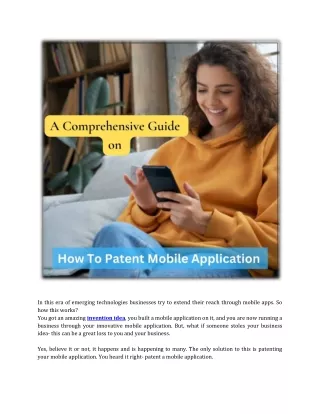 A Comprehensive Guide on How To Patent a Mobile Application
