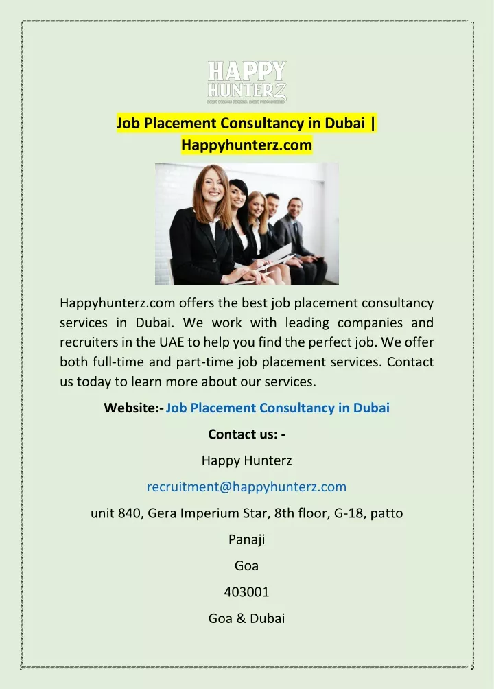 job placement consultancy in dubai happyhunterz