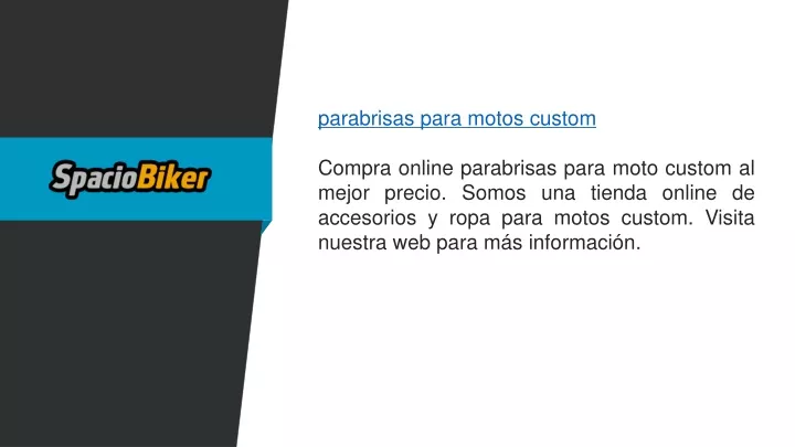 declarar Prima maletero PPT - Comprar parabrisas para motos custom PowerPoint Presentation -  ID:11969661