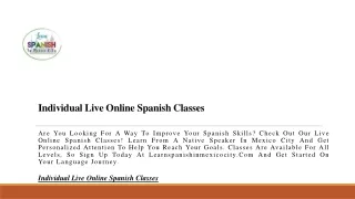 Individual Live Online Spanish Classes | Learnspanishinmexicocity.com