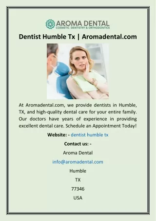 Dentist Humble Tx  Aromadental