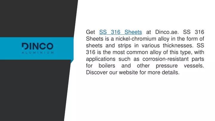 get ss 316 sheets at dinco ae ss 316 sheets