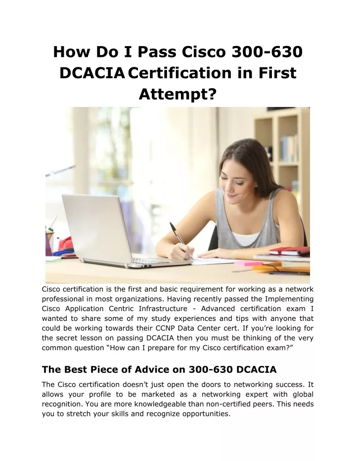 how do i pass cisco 300 630 dcacia certification