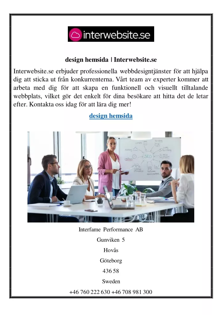 design hemsida interwebsite se