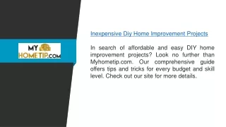 Inexpensive Diy Home Improvement Projects  Myhometip.com