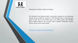 Weather Proof Outdoor Shed for Storage   Amazon.ca