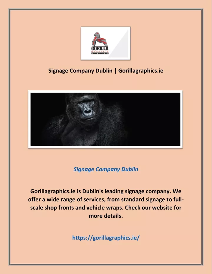 signage company dublin gorillagraphics ie