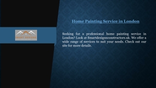 Home Painting Service in London  Smartdesignsconstructors.uk