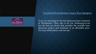 Trusted Westchester Laser Eye Surgery  Hudson Ophthalmology