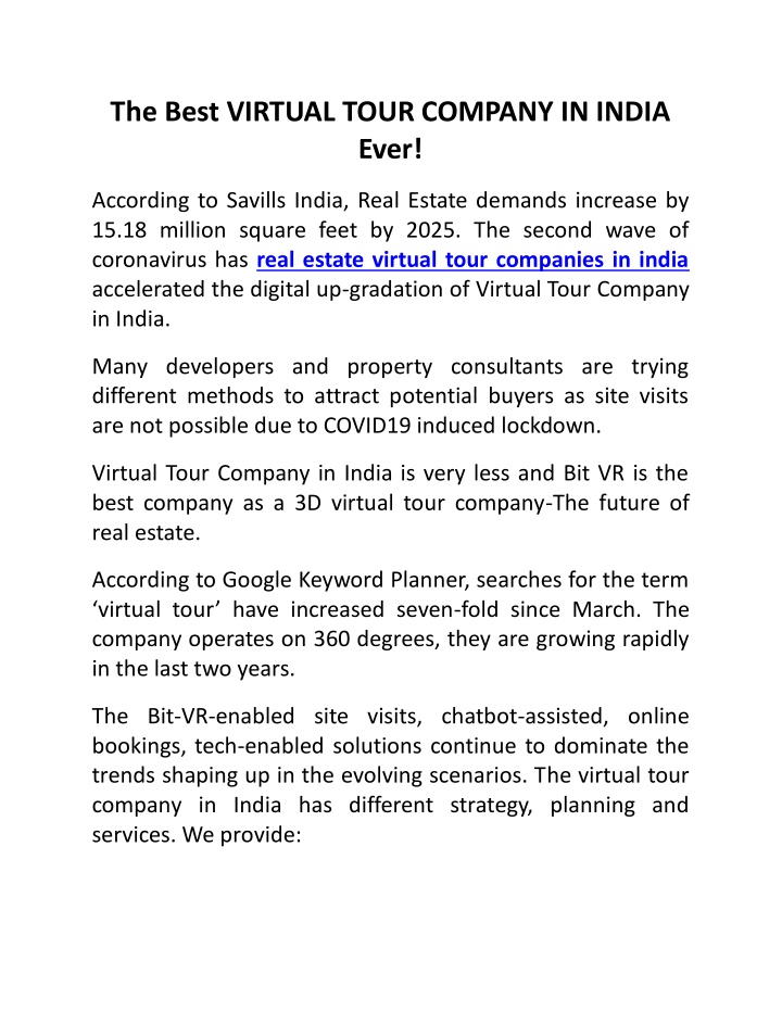 the best virtual tour company in india ever