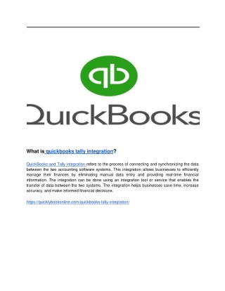 what is quickbooks tally integration quickbooks