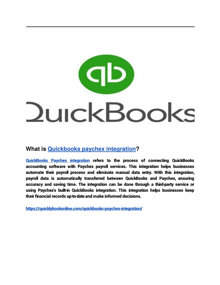 what is quickbooks paychex integration quickbooks