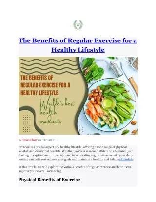 The Benefits of Regular Exercise for a Healthy Lifestyle