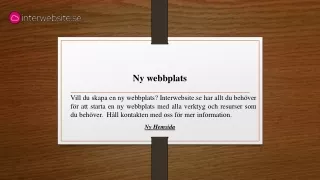 ny webbplats