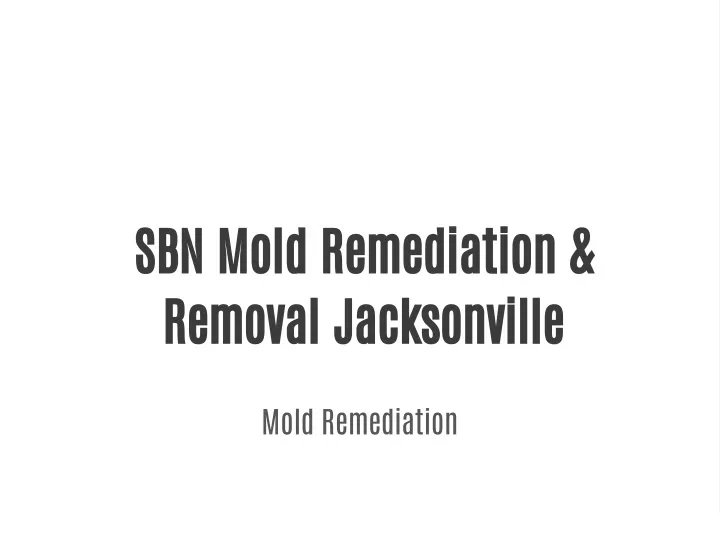 sbn mold remediation removal jacksonville