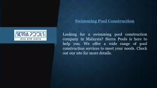 Swimming Pool Construction Sierrapools.com.my