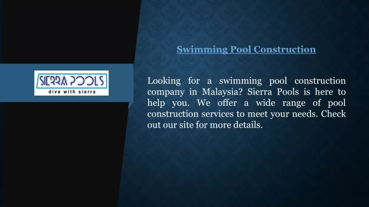 swimming pool construction