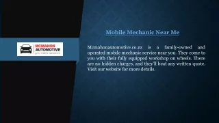 Mobile Mechanic Near Me  Mcmahonautomotive.co.nz