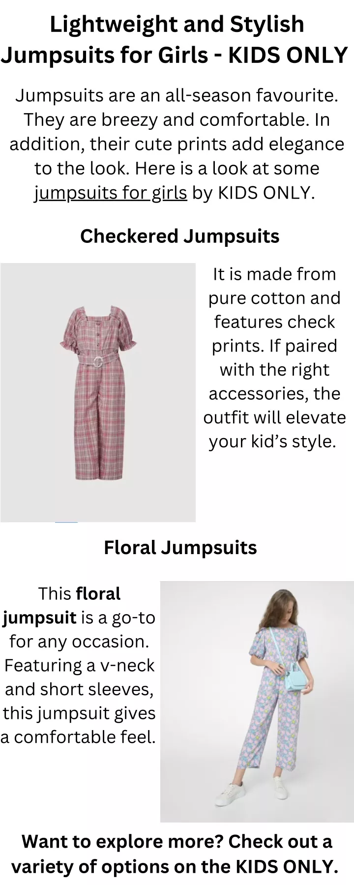 lightweight and stylish jumpsuits for girls kids