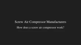 Screw Air Compressor Manufacturers (1)