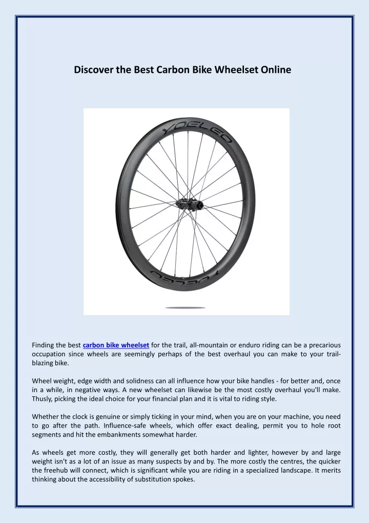 discover the best carbon bike wheelset online