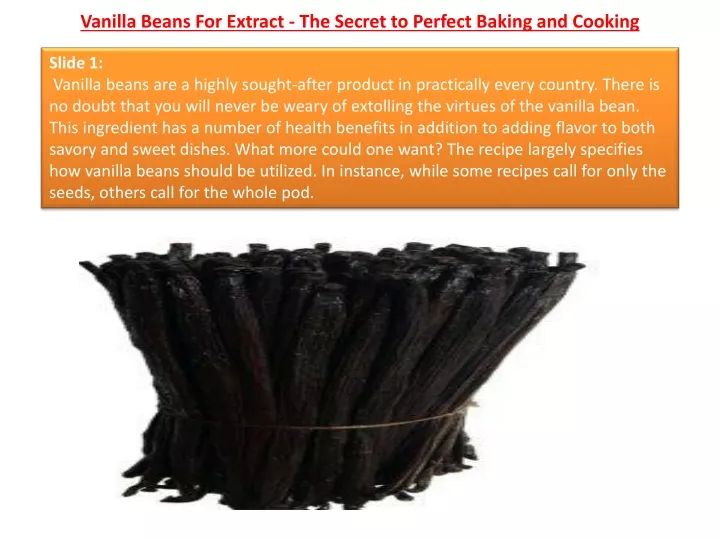 vanilla beans for extract the secret to perfect baking and cooking