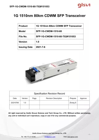 sfp 1g cwdm 1510 80 t02 151053