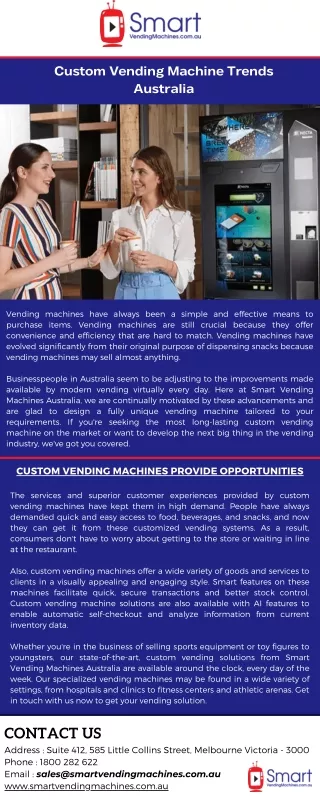 Custom Vending Machine Trends Australia