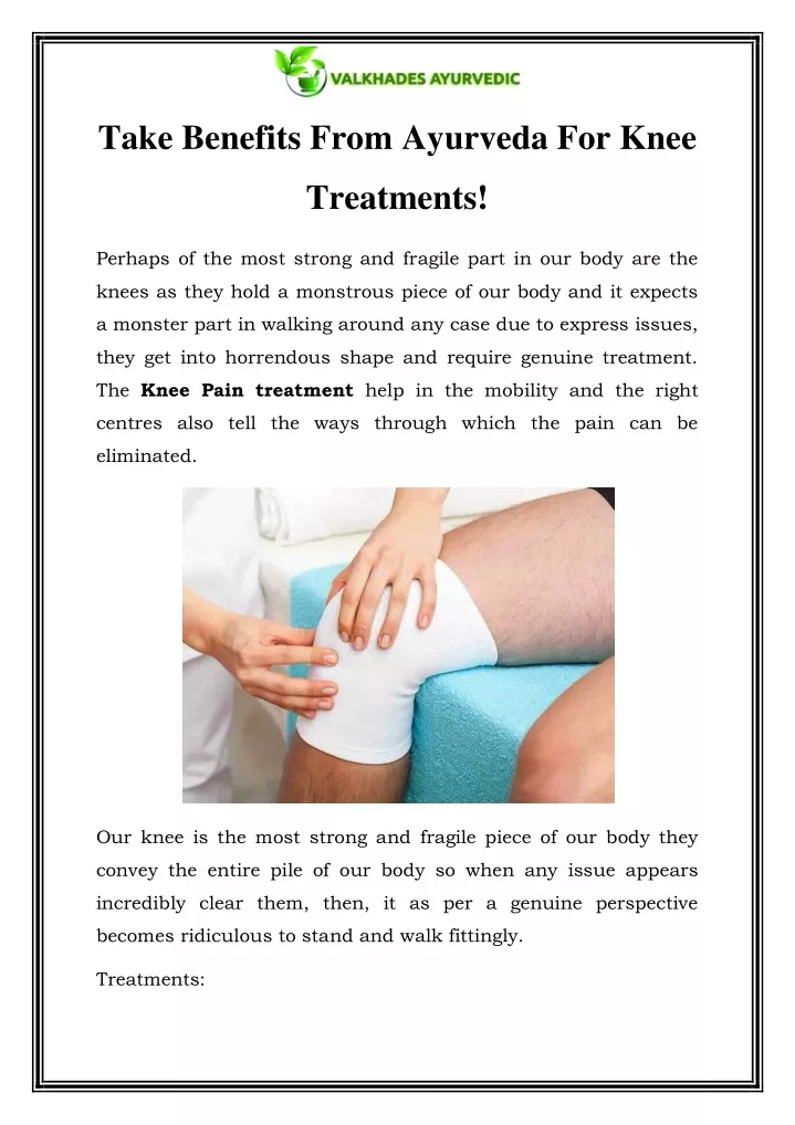 take benefits from ayurveda for knee