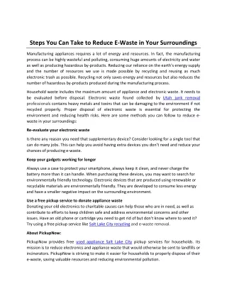 steps you can take to reduce e waste in your