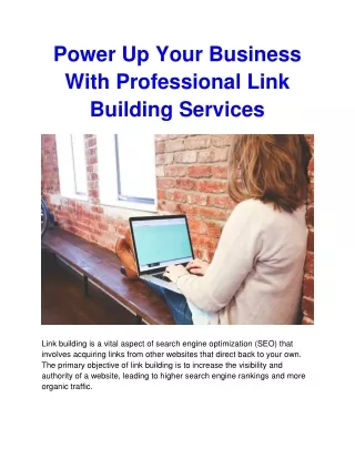 Power Up Your Business With Professional Link Building Services